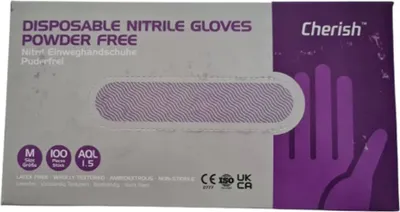 Produktbild von Nitril Handschuhe puderfrei Größe M 100 Stück