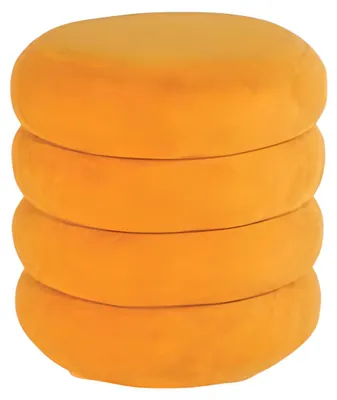 Image de Tabouret en bois-textile jaune moderne, élégant, durable