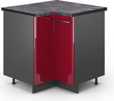 Produktbild von Eckunterschrank Vicco Fame-Line Bordeaux Hochglanz 80.5 cm , AP Anthrazit, Model 45472