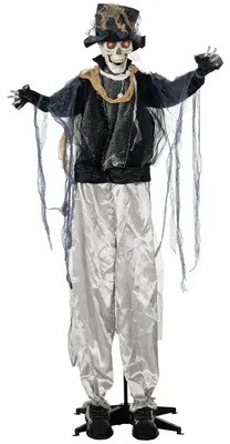 Produktbild von Halloween-Geist, Halloween-Dekoration, Soundfunktion, mit Bewegungssensor und LED-Lichtern, 101 cm x 64 cm x 178 cm