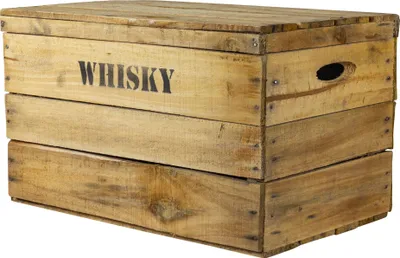 Produktbild von alte Holztruhe Whisky mt Deckel in verschiedenen Grössen M