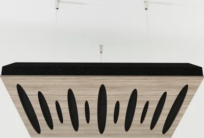 Productafbeelding van Set van 4 akoestische plafondpanelen PULSAR-C, 50x50x5 cm, Sonoma – inclusief montageset