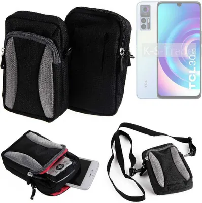 Produktbild von K-S-Trade Holster Schutz Hülle kompatibel mit TCL 30 5G Handy Hülle Gürteltasche Umhängetasche mit Zusatzfach schwarz