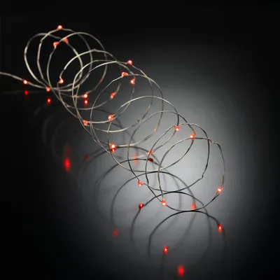 Image de Guirlande interieur fil cuivre 20 led rouge