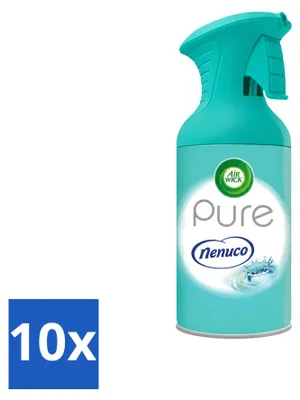 Imagen del producto de 10 aerosoles Air Wick Pure Nenuco para ambientador, 250 ml - Paquete ahorro - 10 unidades