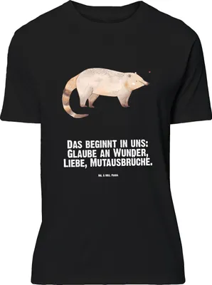 Produktbild von Mr. & Mrs. Panda Größe L T-Shirt Nasenbär - Schwarz - Geschenk, Lustige Sprüche, Rüsselbär, Shirt, Nasenbären, Bär, Tshirt, mit Spruch