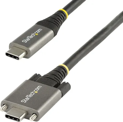 Produktbild von StarTech.com 50,80cm (20") 50cm Side Screw Locking USB C Cable 10Gbps, USB 3.1/3.2 Gen 2 Type-C Cable, 100W (5A) Power Delivery Charging, DP Alt Mode, Dual Screw Lock, USB-C to C Cord, Charge/Sync