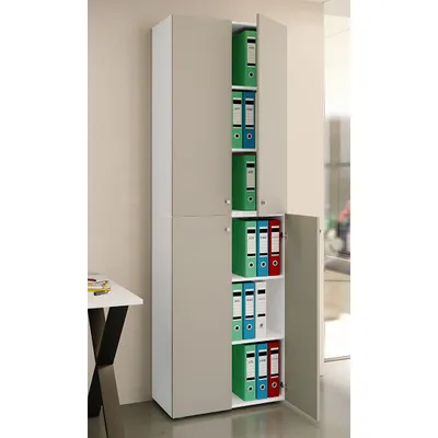 Produktbild von VCM Büroschrank mit 6 Fächern | moderner Aktenschrank mit Drehtüren | Maße ca. H. 220 x B. 70 x T. 40cm – Lona 6-Fach