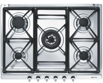 Produktbild von Smeg SE70SGH-5, Edelstahl, Integriert, Gaskochfeld, 5 Zone(n), 5 Zone(n), Groß