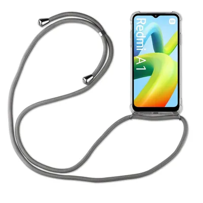 Produktbild von Handykette für Xiaomi Redmi A1 Handyhülle mit Band Hülle mit Kordel Handy Tasche Grau