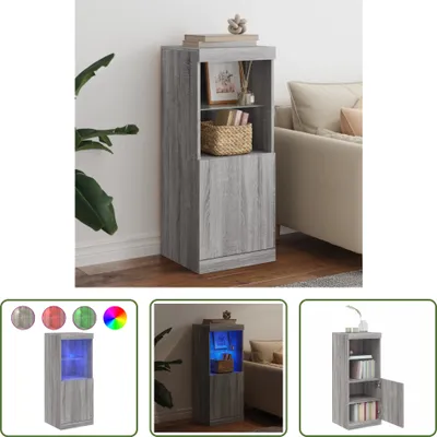 Produktbild von The Living Store Sideboard mit LED-Leuchten Grau Sonoma 41x37x100 cm