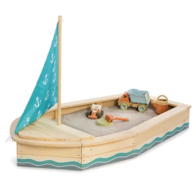 Produktbild von MUDDY BUDDY® Sandkasten „Anchor Lover“ natur - petrolblau