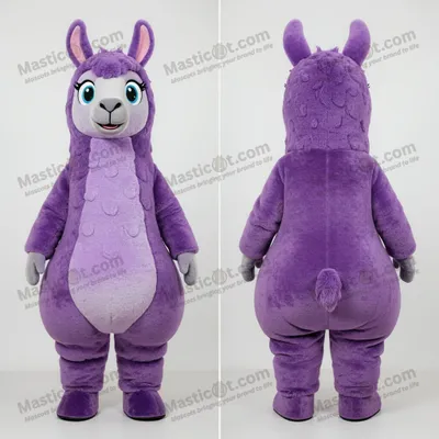 Produktbild von Samtig-lila MASTICOT Breitschulter-Lama-Maskottchen
