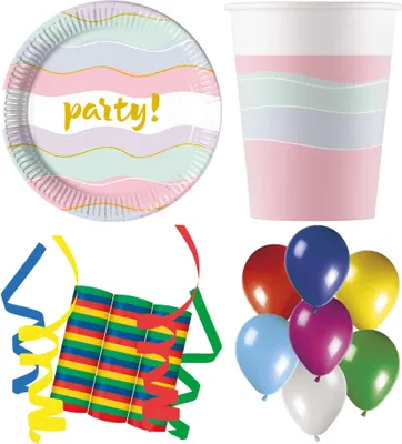 Produktbild von 120-tlg. Set Kindergeburtstag Party Feier Fete Deko Motto Elegant Party