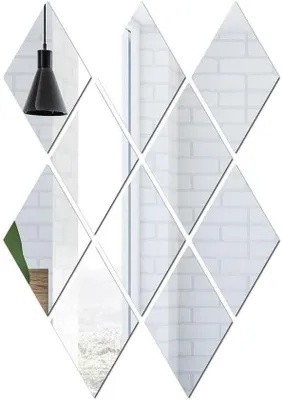 Produktbild von Set aus 10 selbstklebenden Spiegelaufklebern - Kreative Dekoration - 15x15cm - Innendekoration - Für alle Oberflächen
