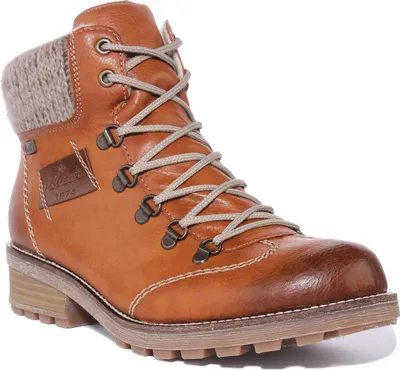 Produktbild von Rieker Z0444 Frauen Schnürung Synthetik Stiefelette Mit Seite Reißverschluss Braun – undefined / Braun