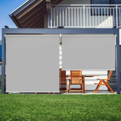 Obrázok produktu pre Izrielar Vertikálna markíza 140x140 cm Balkónová roleta Svetlošedá UV ochrana Ochrana pred slnkom Ochrana pred pohľadmi Vodotesná Odolná voči poveternostným vplyvom Balkón Terasa