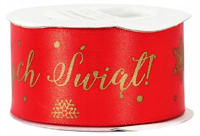 Obrázek produktu pro Pogotowie Florystyczno-Ślubne WSATWSM38 Vánoční saténová stuha 38mm