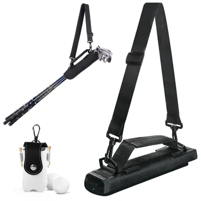 Imagen del producto de Bolsa de golf portátil - Mini bolsa de golf - Plegable - Con correa para el hombro - Ideal para entrenamiento de golf - Diseño ergonómico para 3-4 palos
