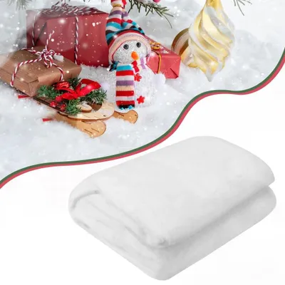 Immagine prodotto di Tappeto di neve decorativo - Coperta di neve natalizia - 240 x 90 cm - Cotone - Bianco - Per decorazioni natalizie