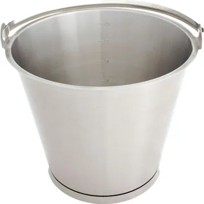 Produktbild von Edelstahleimer, mit Bodenreifen, mit Maßeinteilung, stapelbar, 15 Liter