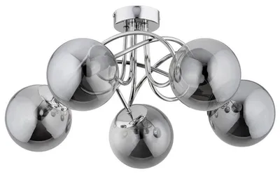Zdjęcie produktu dla Lampa wisząca BANKO chromowana grafit 5xE14x10W metal wym:26x51x51cm IP20 Alfa