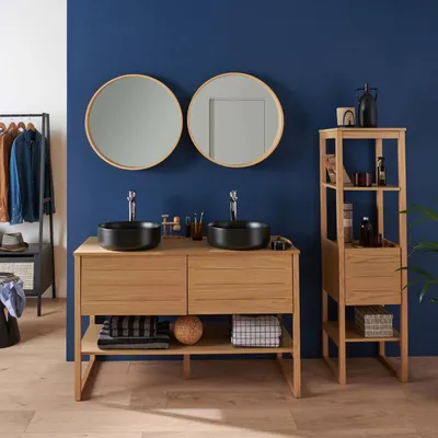 Immagine prodotto di Mobile lavabo doppio + lavabo + specchio + colonna ATOLL