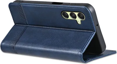 Produktbild von Leder Hülle für Samsung Galaxy A16 5G/4G, Klapphüllen Brieftasche Magnetverschluss Ständer Schutzhülle Blau
