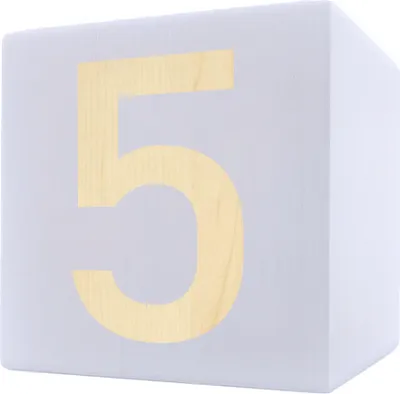 Obrázek produktu pro Holzbuchstabe Würfel, 5 x 5 cm, weiß, Zahl 5