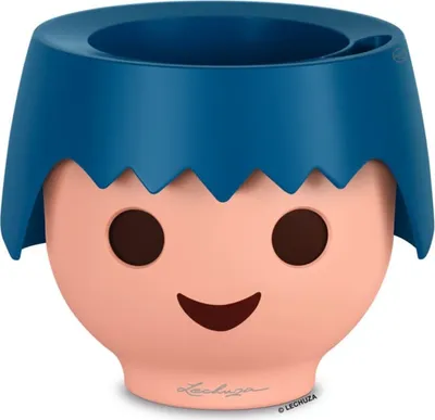 Produktbild von LECHUZA-Pflanzgefäß OJO ocean blue | Pflanzgefäß für Kinder mit Bewässerungssystem | im PLAYMOBIL-Design | Ø 21 x 15,8 cm | 19044