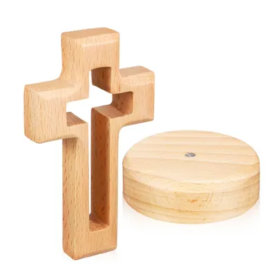Produktbild von Kreuz Holz Standkreuz Tischkreuz Holzkreuz Stil A Desktop Ornament Schlafzimmer Wohnzimmer Heilige Dekoration Taufe Hochzeit Festival Geschenkidee