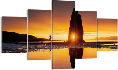 Produktbild von Bild auf Leinwand - Leinwandbild - Meer Felsen Wasser - 125x70cm - Wand Bild - Wanddeko - Leinwanddruck - Bilder - Kunstdruck - Wanddekoration - Leinwand bilder - Wandkunst - EA125x70-3954
