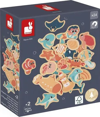 Produktbild von Janod 24 Magnete Mit Meereslebewesen Mehrfarbig Mehrfarbig One Size