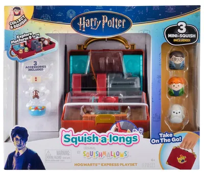 Immagine prodotto di Squish-a-longs SQAL0110 - Playset Harry Potter Hogwarts Express, contiene 3X Mini-Squish da 2,5 cm con 3X accessori, 1x playset valigia e 1x Guida per i collezionisti - Colleziona, scambia e gioca