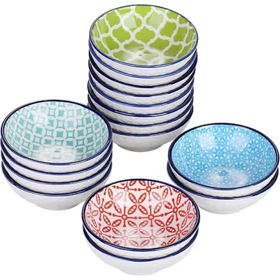 Obrázek produktu pro Sada 16 barevných porcelánových misek, průměr 7,6 cm. Misky vhodné jako misky na svačinu, servírovací misky, série "Macaron"