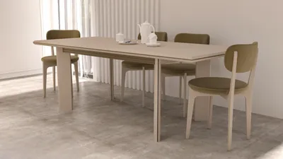 Immagine prodotto di Tavolo da pranzo moderno in legno con gambe minimaliste