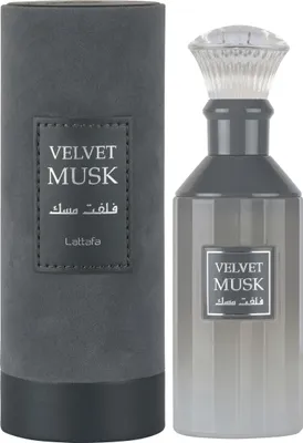 A perfume bottle and its cylindrical packaging are displayed side-by-side against a white background.