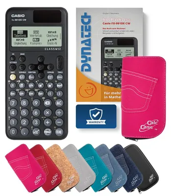 Produktbild von Casio FX-991 DE CW Taschenrechner mit Schutztasche pink & Fachbuch
