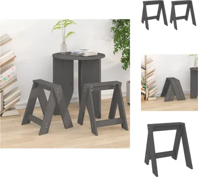 Obrázek produktu pro vidaXL Stolička 2 ks. Šedá 40x40x45 cm, masivní borovicové dřevo - Skládací židle a taburety