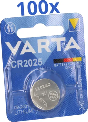 Produktbild von 100x VARTA CR2025 Lithium-Knopfzelle 3V 1er Blister