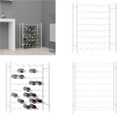 Produktbild von vidaXL Weinregal für 48 Flaschen Weiß Metall - Weinregal - Weinregale - Weinständer - Flaschenhalter