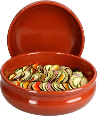 Produktbild von MamboCat 2x Cazuela Schale Berlin bauchig Tonware Ø 24 cm Größe XL Mediterran