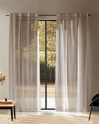 Produktbild von Gardine Aura Voile Transparent HOOMstyle 140x270cm - Kräuselband - Sand