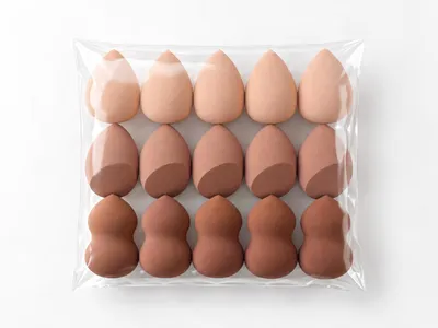 Produktbild von Lush Blend Make-up Schwämmchen Set – 15-teiliges Make-up Sponge Set für Foundation & Concealer – Verschiedene Formen & Beige Töne