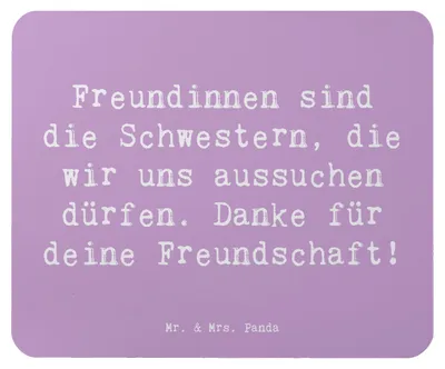 Produktbild von Mr. & Mrs. Panda Mousepad Spruch Freundinnen Schwestern - Lavendeltraum - Geschenk, Zuneigung, laptop, Danke sagen, Herzstücke, Aufmerksamkeit, Bedanken, Freude, Lächeln