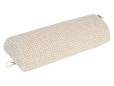 Produktbild von beties halbmondförmige Sauna Nackenrolle 100% Leinen-Waffelpique Schaumstofffüllung