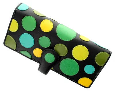 Produktbild von Polka Kollektion Neptune Geldbörse Geldbeutel Damen Leder, mit Laschenverschluss mit RFID-Schutz P2 Seerosenblatt