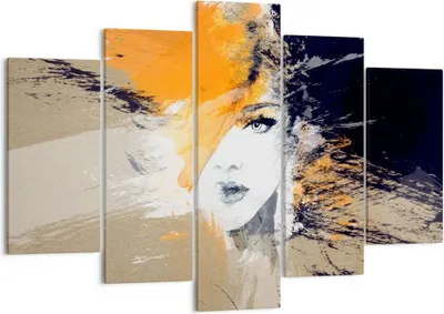 Produktbild von Bild auf Leinwand - Leinwandbild - Abstraktion Frau - 150x100cm - Wand Bild - Wanddeko - Leinwanddruck - Bilder - Kunstdruck - Wanddekoration - Leinwand bilder - Wandkunst - EA150x100-3656