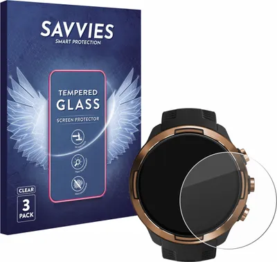 Produktbild von 3x Savvies Schutzglas für Suunto 9 Baro Displayschutz 9H Glas klar transparent