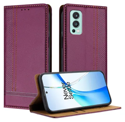 Produktbild von Handyhülle für OnePlus Nord 2 Leder Flip Klappbare Schutzhülle mit Standfunktion Lila